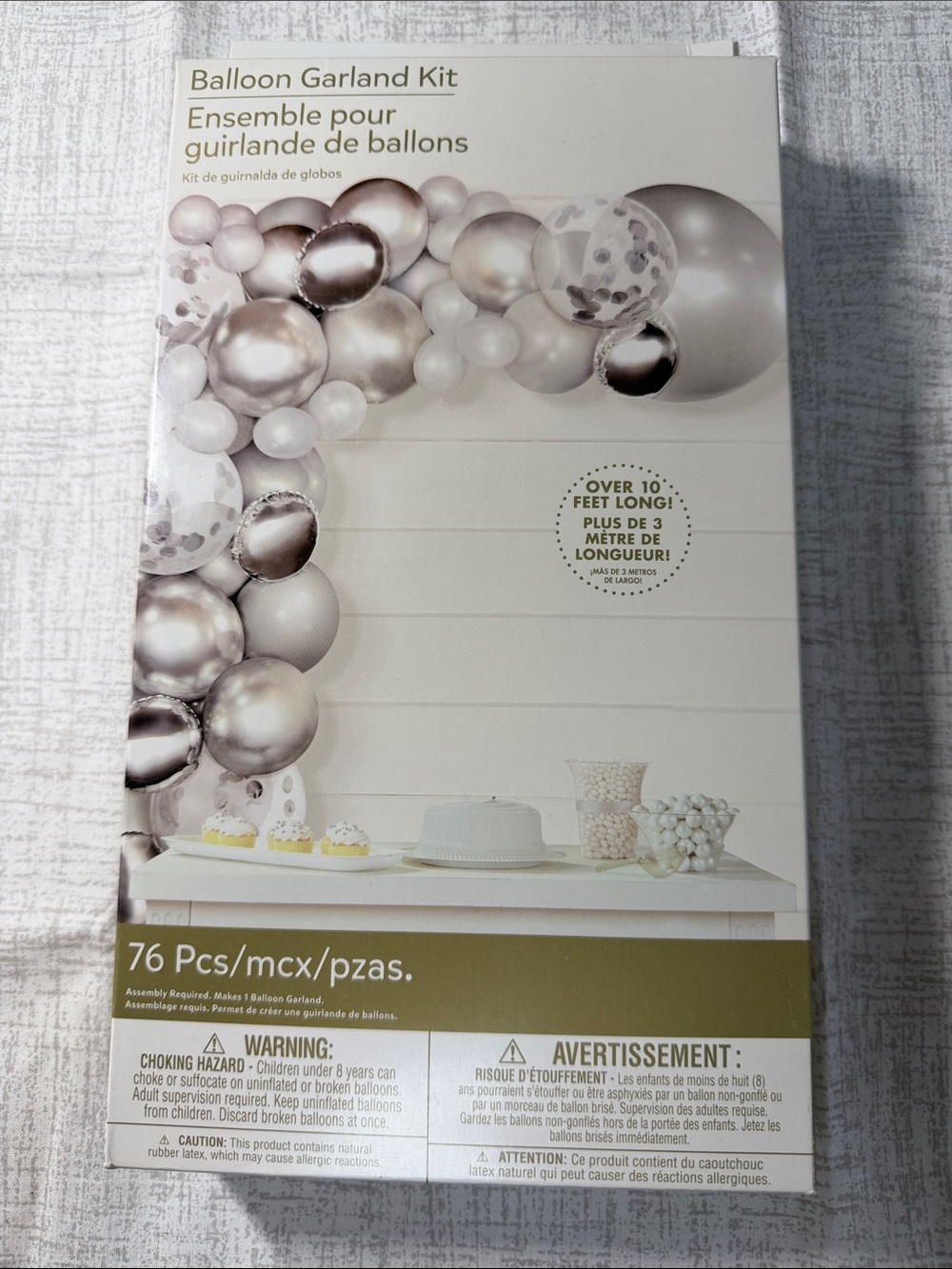 Metallic Silver Balloon Garland Kit – 76 Pc Party Decor. NEW. never used